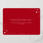 愛モダンのバレンタインの写真をたくさん送る 箔シーズンカード (裏面)