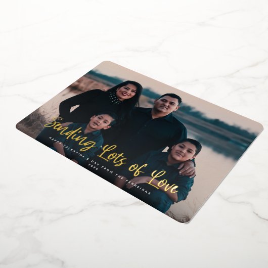 愛モダンのバレンタインの写真をたくさん送る 箔シーズンカード