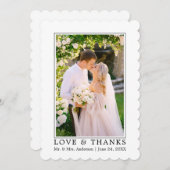 愛モダンの写真がホッ結婚トロープで包まれた サンキューカード (正面/裏面)