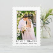 愛モダンの写真がホッ結婚トロープで包まれた サンキューカード (スタンド正面)