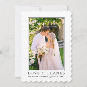愛モダンの写真がホッ結婚トロープで包まれた サンキューカード