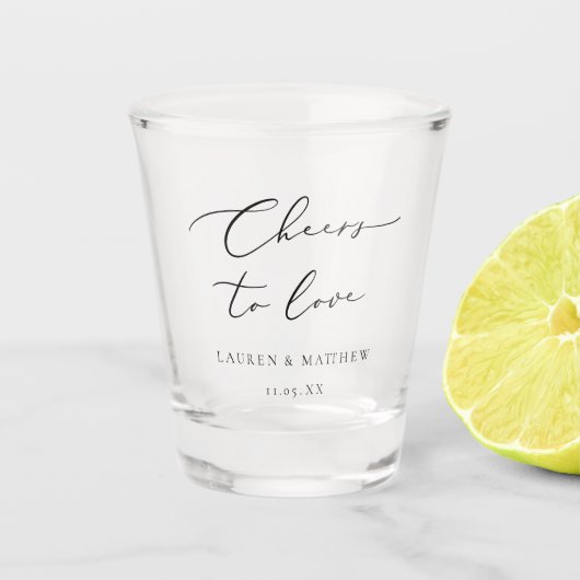 愛モダンの応援へ書結婚道 ショットグラス (正面)