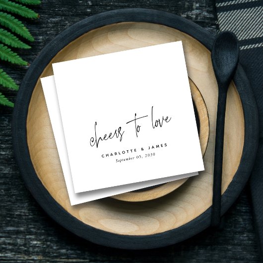 愛モダンの応援エレガントパーソナライズされた結婚s スタンダードカクテルナプキン