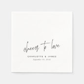 愛モダンの応援エレガントパーソナライズされた結婚s スタンダードカクテルナプキン (正面)