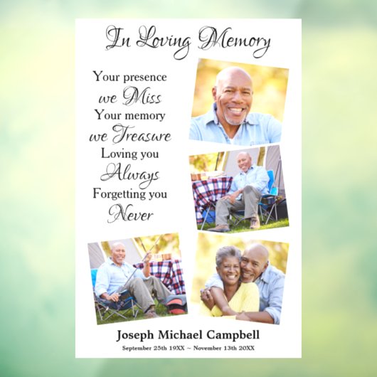 愛モダンの思い出に4回の写真葬祭 ウィンドウサイン (シート3)