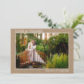 愛モダンの感謝してい写真結婚額入りクラフト サンキューカード (スタンド正面)