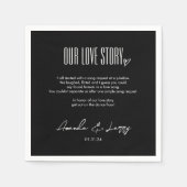 愛モダンの物語結婚の スタンダードカクテルナプキン (正面)