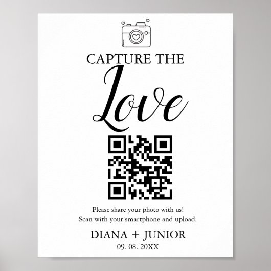 愛モダンのQRコー結婚ド記号をキャプチャ ポスター (正面)