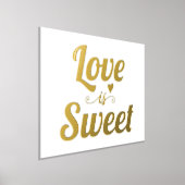 "愛モダンは甘い"引用文はっきりしたタイポグラフィ 箔ポスター (レイダウン)