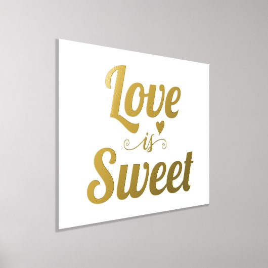 "愛モダンは甘い"引用文はっきりしたタイポグラフィ 箔ポスター (レイダウン)