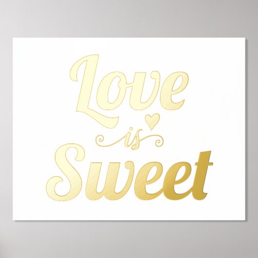 "愛モダンは甘い"引用文はっきりしたタイポグラフィ 箔ポスター (正面)