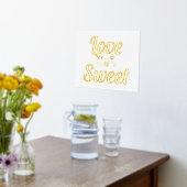 "愛モダンは甘い"引用文はっきりしたタイポグラフィ 箔ポスター (レイダウン (キッチン))