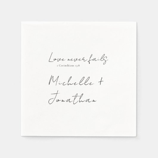 愛モダンは聖書のクリスチャンの愛を必結婚ず失う スタンダードカクテルナプキン (正面)