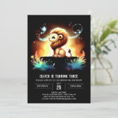 愛モダンらしいライオン誕生日 招待状 (スタンド正面)