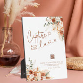 愛モダンを描いたBohoスクリプ結婚ト フォトプラーク