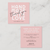 愛モダンを込めた手作りソーシャルメディ感謝していア スクエア名刺 (正面/裏面)