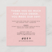 愛モダンを込めた手作りソーシャルメディ感謝していア スクエア名刺 (裏面)