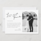 愛モダンエレガントと感謝してい結婚の サンキューカード (正面)