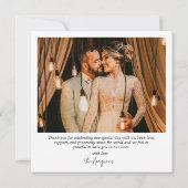 愛モダンエレガントと書感謝していの写真 サンキューカード (裏面)