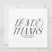 愛モダンエレガントと書感謝していの写真 サンキューカード (正面)