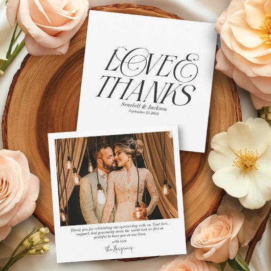 愛モダンエレガントと書感謝していの写真 サンキューカード