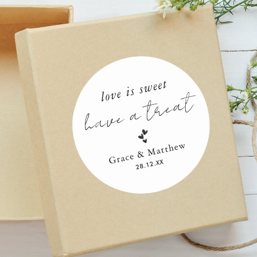 愛モダンスタイリッシュは甘い結婚式の引き出物 ラウンドシール