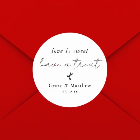 愛モダンスタイリッシュは甘い結婚式の引き出物 ラウンドシール
