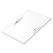 愛モダンスタイリッシュエレガントで黒い脚本 ノートパッド (アングル)