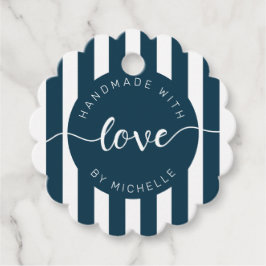 愛モダンストライプモノグラムで手作り フェイバータグ