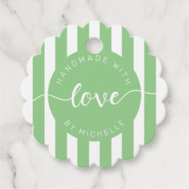 愛モダンストライプモノグラムで手作り フェイバータグ