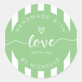 愛モダンストライプモノグラムで手作り ラウンドシール