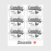 愛モダンハートキャンドルで作られた白黒 シール (シート)