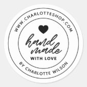 愛モダンハート手作りブラシ ラウンドシール (正面)