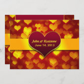 愛モダンハート結婚式招待状 招待状 (正面/裏面)