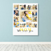 愛モダンパーソナライズされたお母さん13家族の写真 キャンバスプリント (インサイチュ (ウッドフロア))