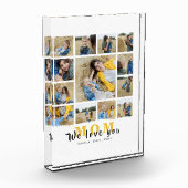 愛モダンパーソナライズされたお母さん13家族の写真 フォトブロック (左)