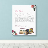 愛モダンパーソナライズされた手紙の手書きギフト キャンバスプリント (インサイチュ (ウッドフロア))