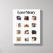 愛モダンパーソナライズされた物語のカップル写真 キャンバスプリント (正面)