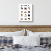 愛モダンパーソナライズされた物語のカップル写真 キャンバスプリント (インサイチュ (寝室))