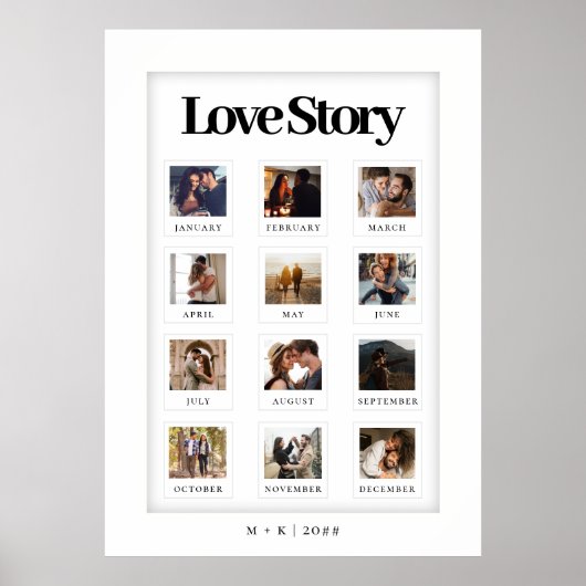 愛モダンパーソナライズされた物語のカップル写真 ポスター (正面)