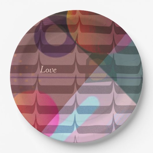 愛モダンビート数々の色 ペーパープレート (正面)