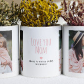 愛モダンママ2枚の写真と個人的なメッセージ ツートーンマグカップ