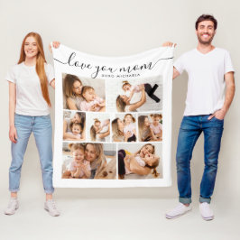 愛モダンママ/ママ/ママ/ママ8-Photo Collage Eft フリースブランケット