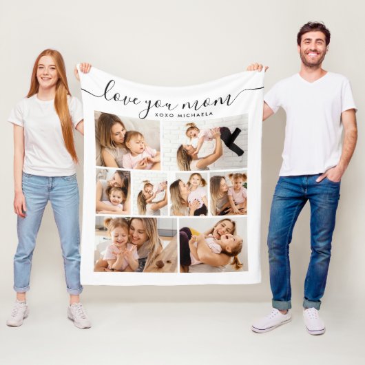 愛モダンママ/ママ/ママ/ママ8-Photo Collage Eft フリースブランケット (インサイチュ)