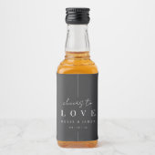 愛モダンミニマルの応援のスクリプ結婚ト リキュールボトルラベル (正面)