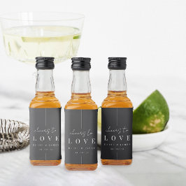 愛モダンミニマルの応援のスクリプ結婚ト リキュールボトルラベル