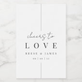 愛モダンミニマルの応援のスクリプ結婚ト ワインラベル (シングルラベル)