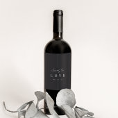 愛モダンミニマルの応援のスクリプ結婚ト ワインラベル