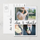 愛モダン三感謝していの結婚写真 ポストカード (正面/裏面)