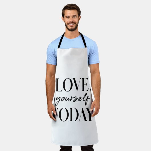 愛モダン今の前向き引用文 エプロン (着用した状態)